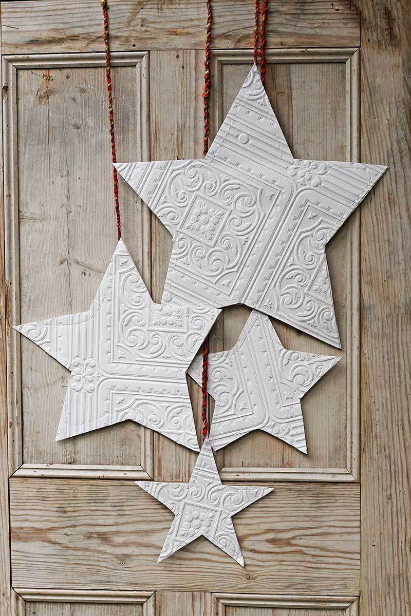 How To Make Paper Stars Hanging Decoration From Wallpaper Pillar