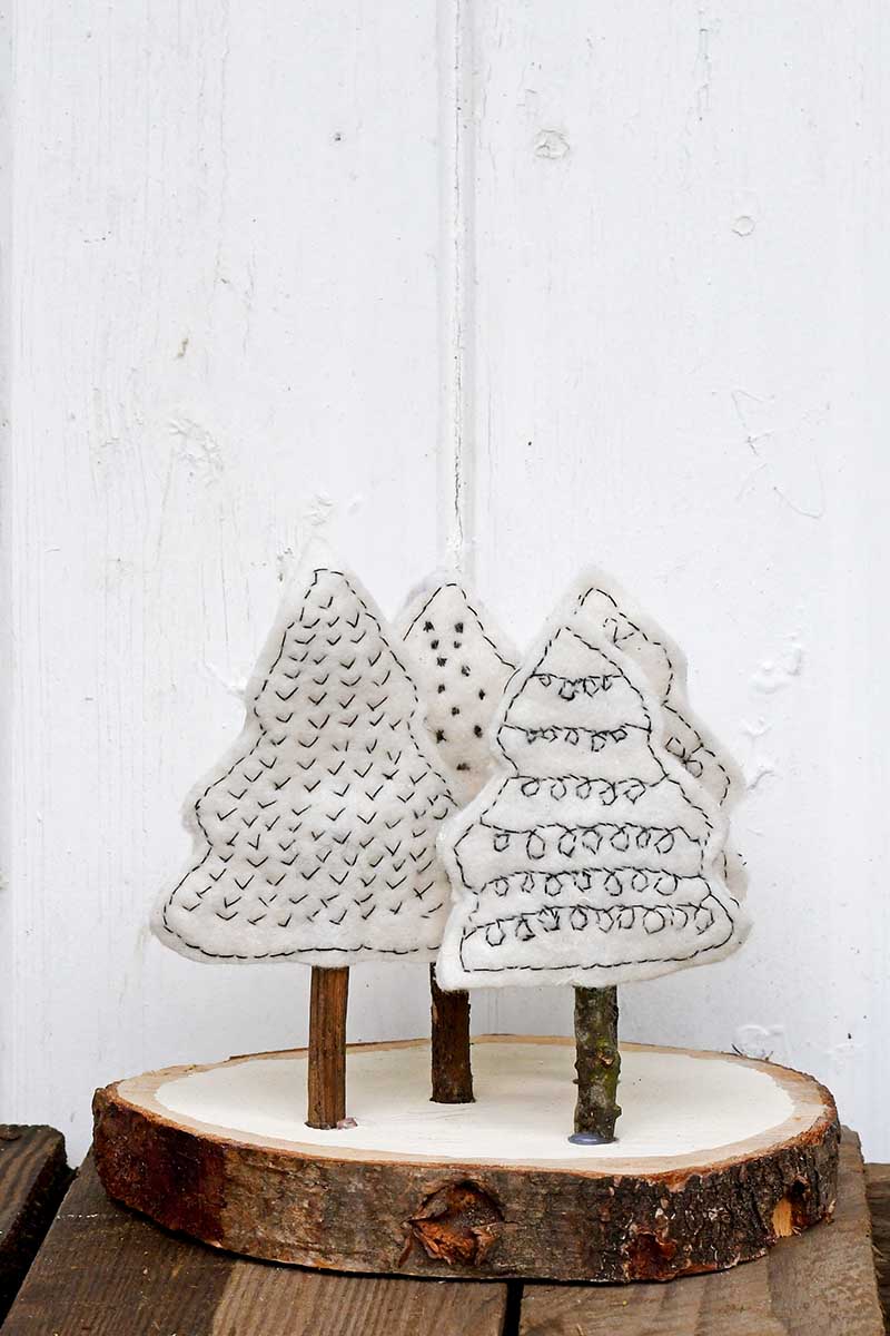 Felt Christmas craft scandi forest.