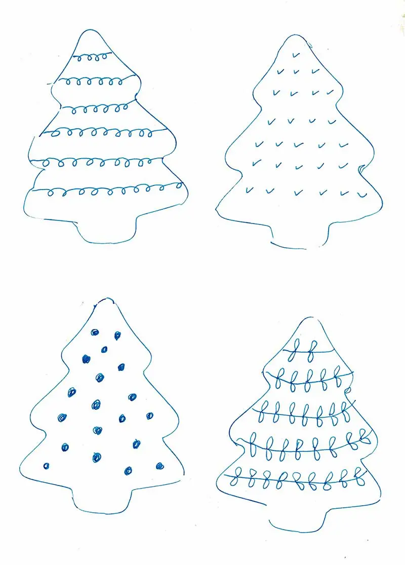 Scandi Christmas tree embroidery pattern