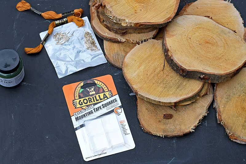 gorilla mounting squares and wood slices