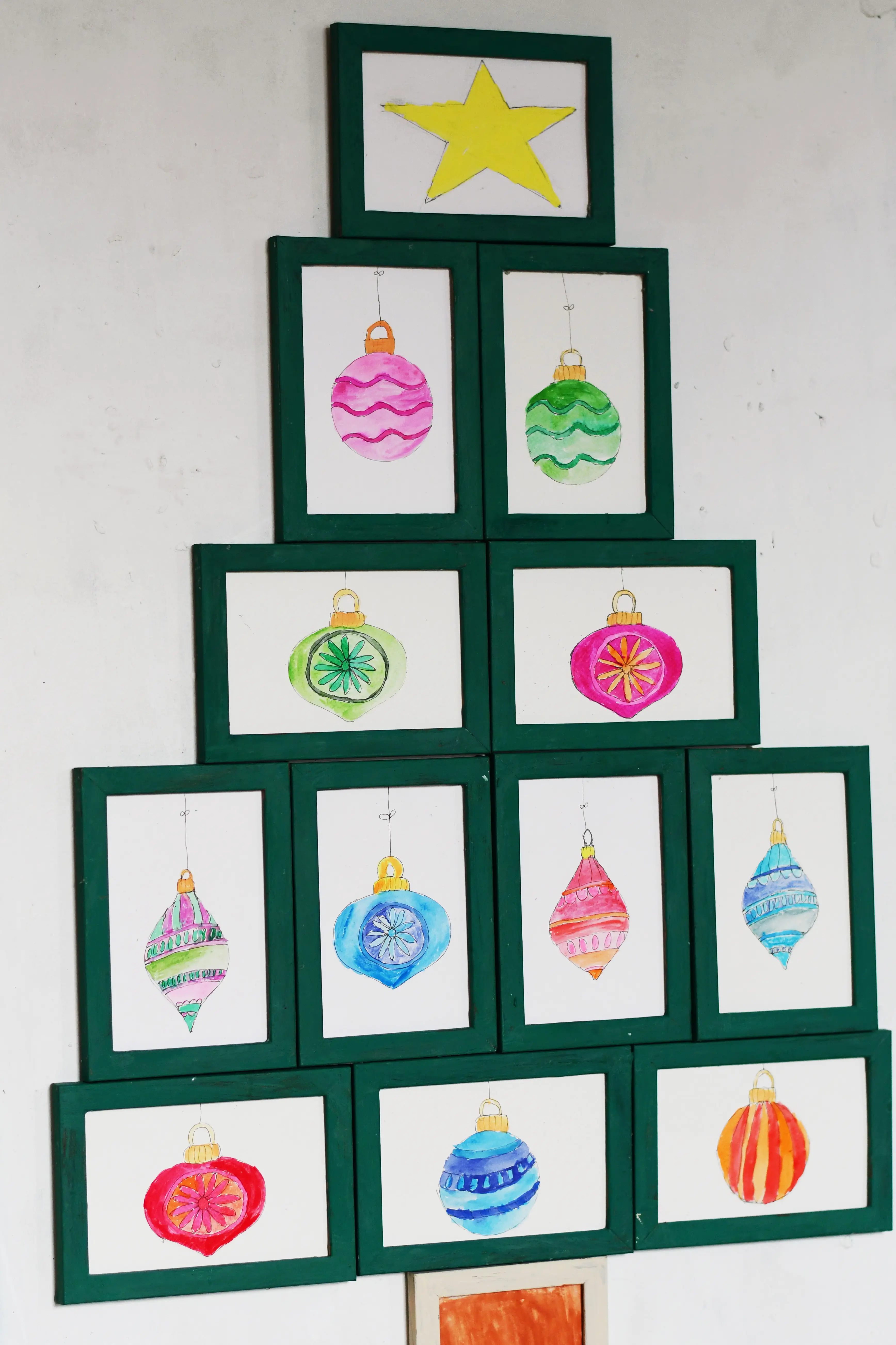 Christmas tree wall art