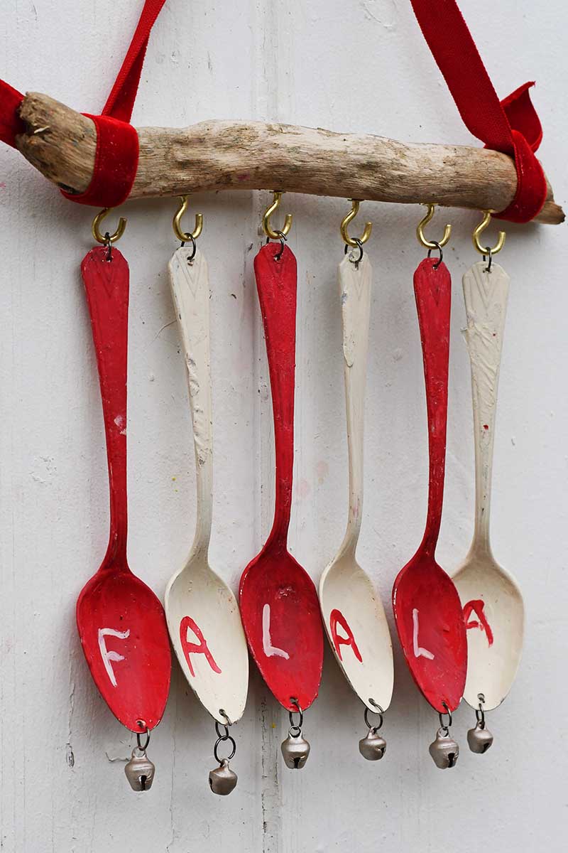 Upcycled Spoons Christmas wind chime Ornament