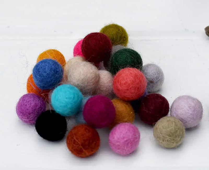coloured felt balls