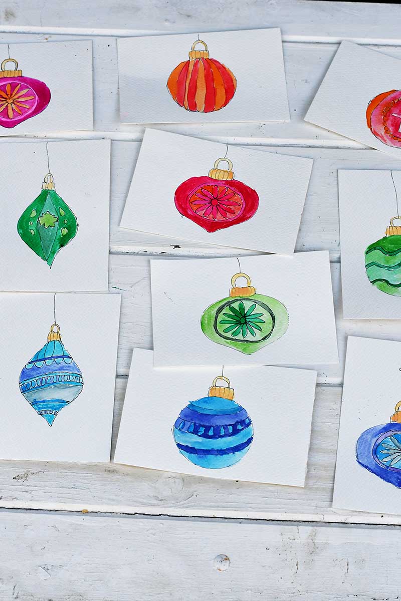 painted baubles.