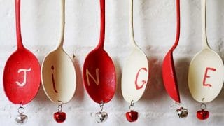 Attaching bells to Christmas windchimes