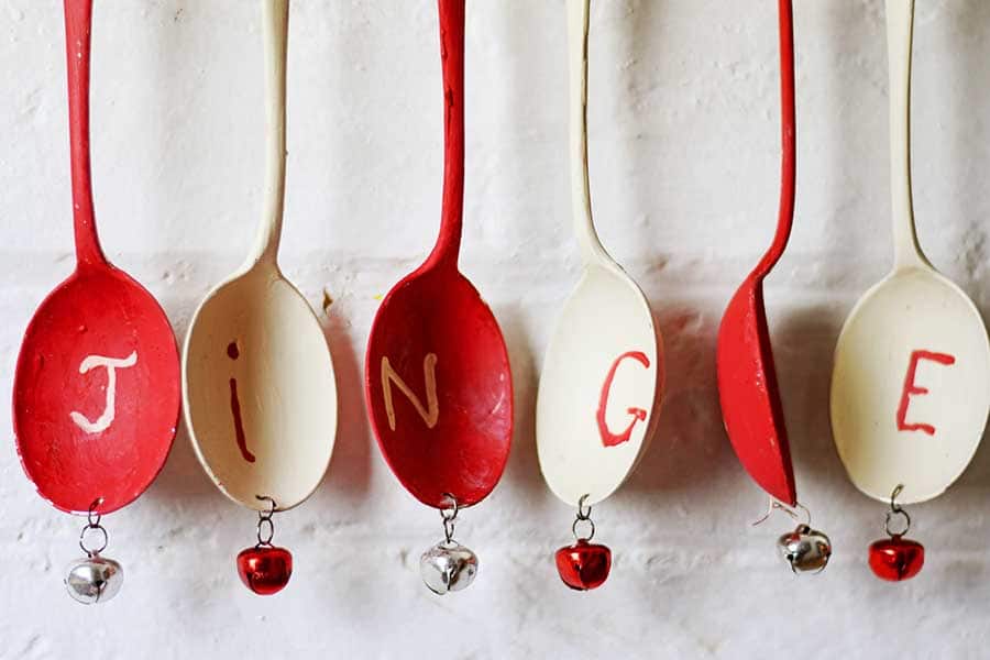 Attaching bells to Christmas windchimes