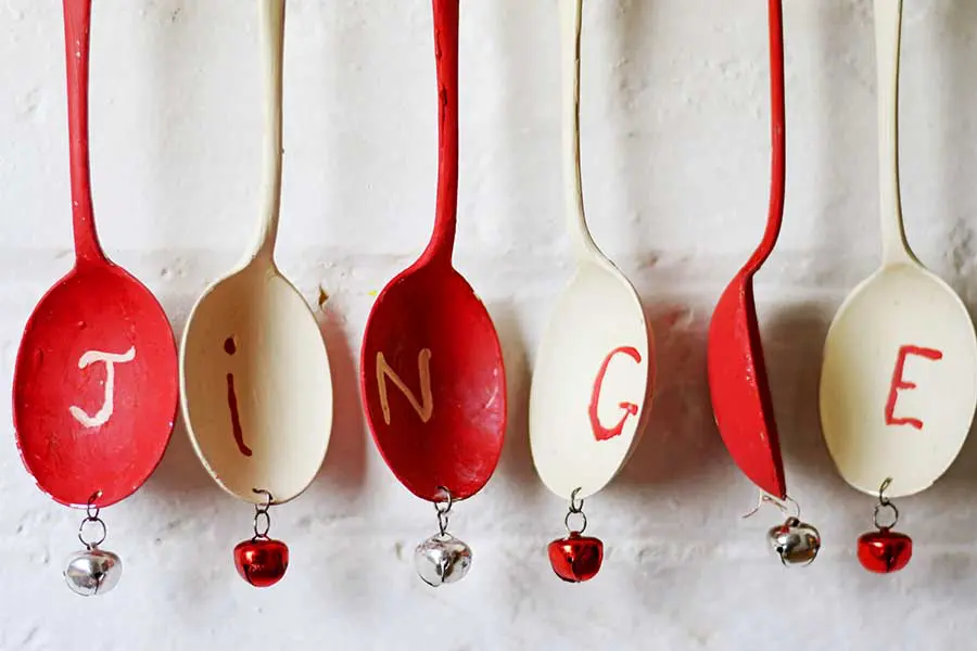 Attaching bells to Christmas wind chimes