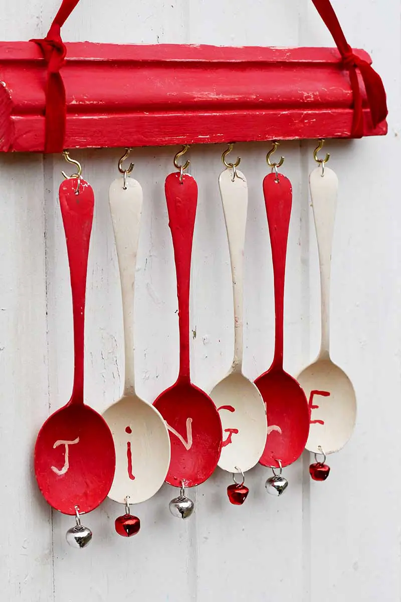 upcycled Christmas wind chime jingle