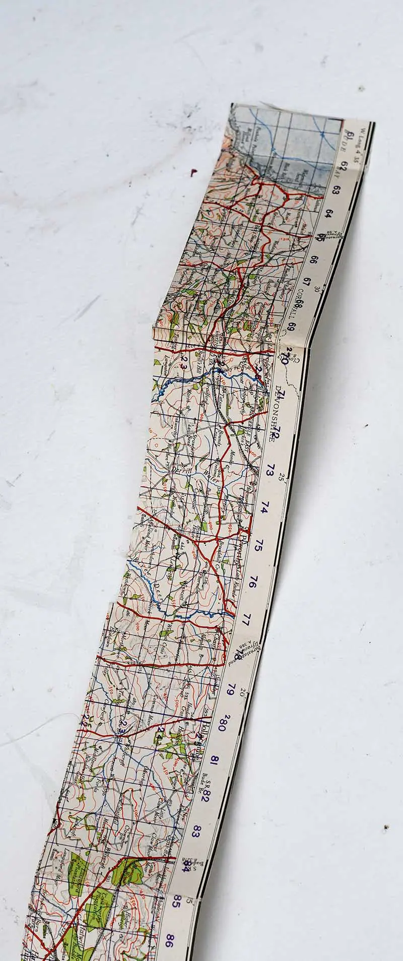 Cut map strips