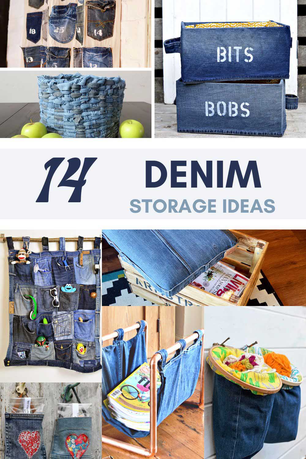 upcycled Denim storage ideas