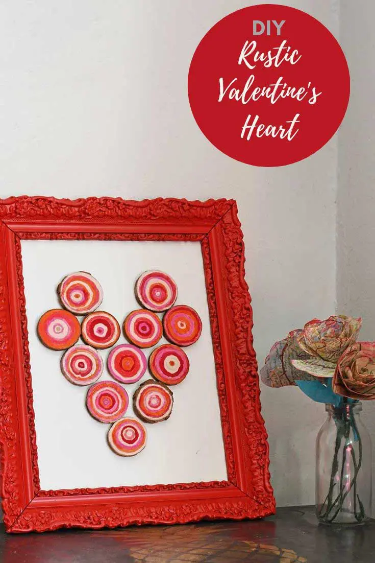 Wood Hearts. Decorative Heart Shaped Wall Hangings. Heart Decor. Red and  Wood Tones