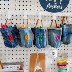 Denim hanging pocket storage