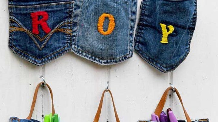 jeans with straps hanging
