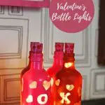 Upcycled Valenines bottle lights