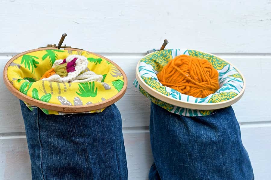 upcycled denim storage baskets