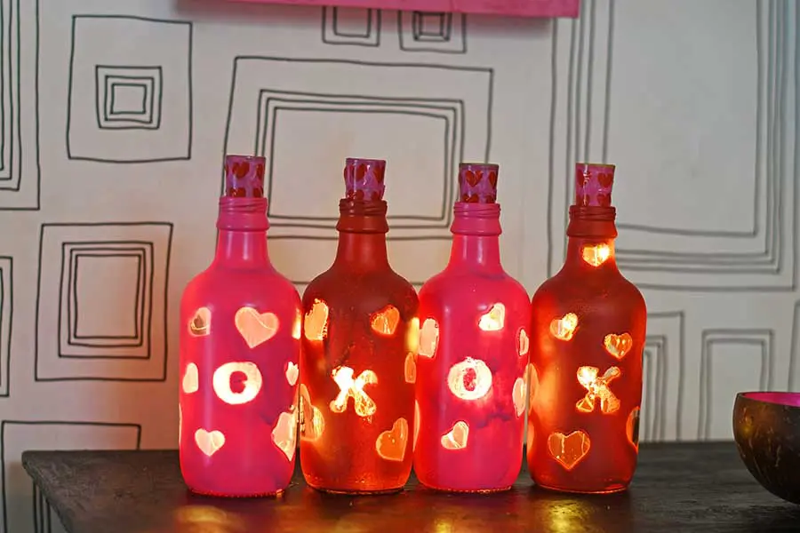 valentine's bottle lights
