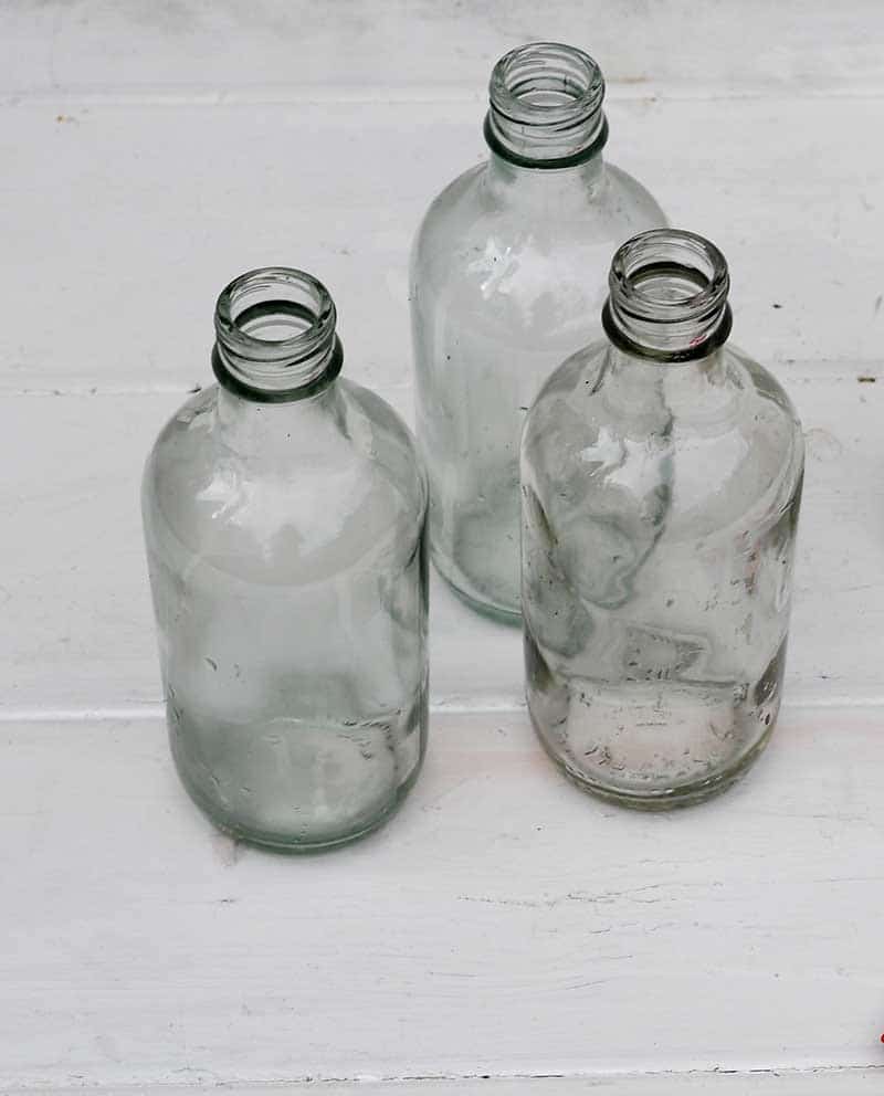 washed bottles