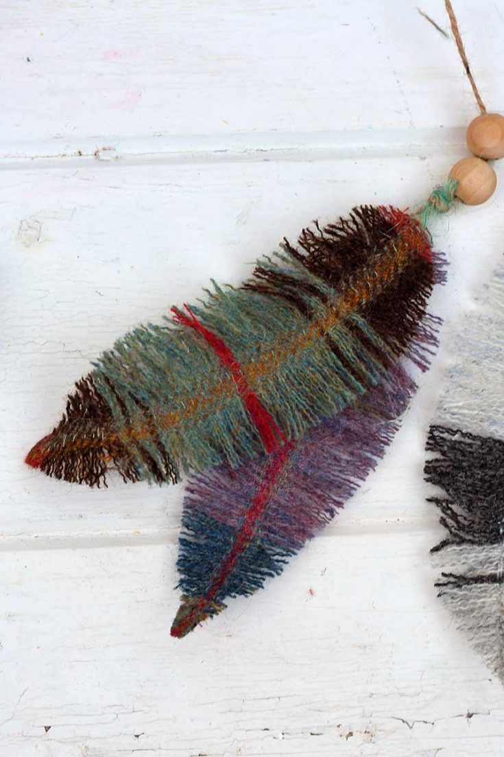 How to make DIY feathers From Upcycled Fabric Scraps Pillar Box Blue