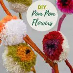 Rainbow DIY pom pom flowers