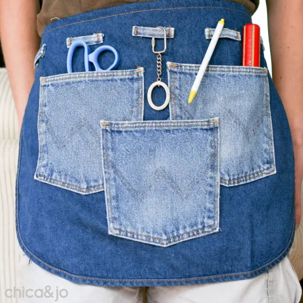 Pin on apron from blue jeans