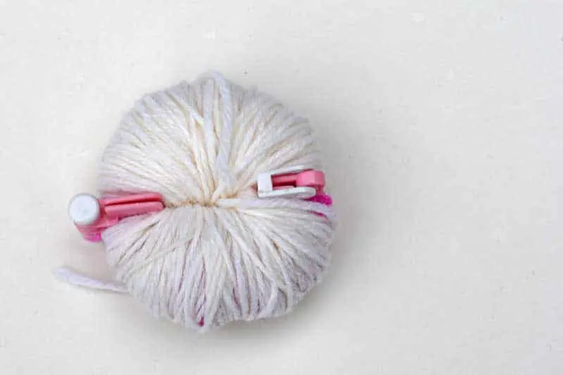 Finished pom pom maker