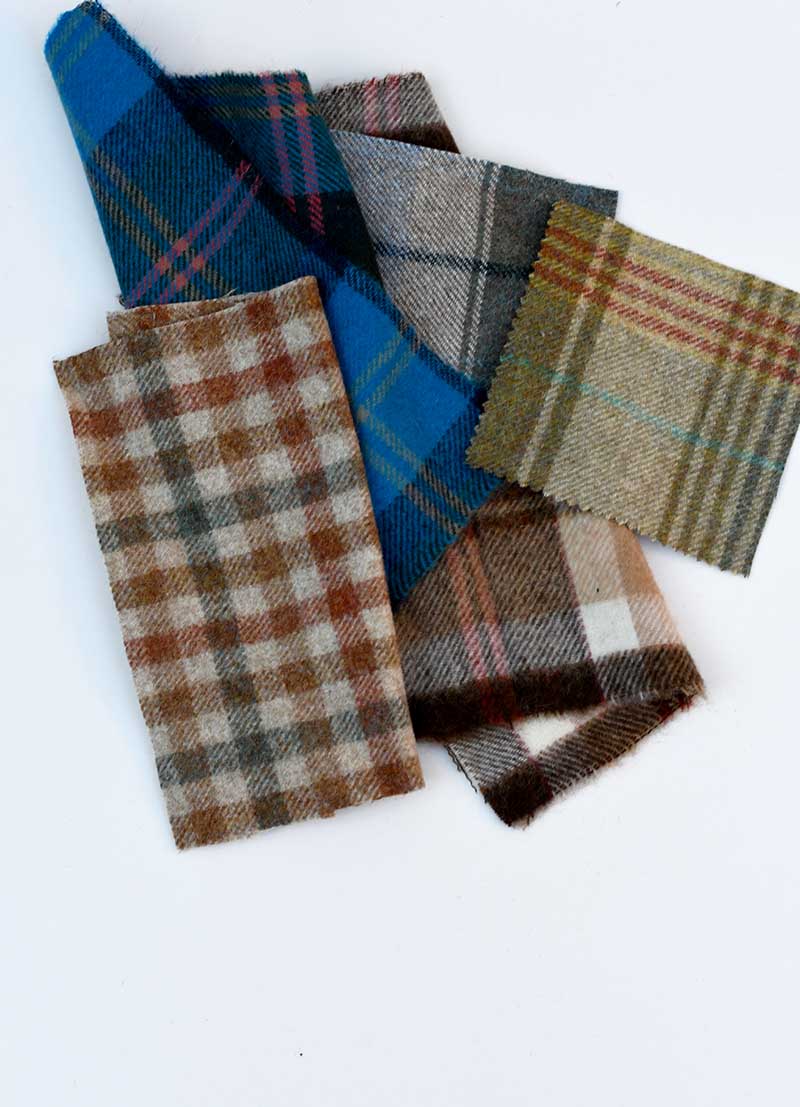 Tartan plaid fabric scraps