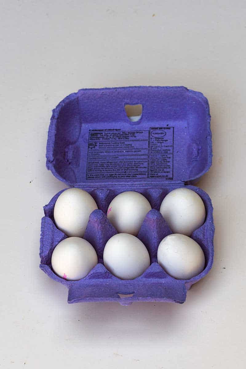 half a dozen white eggs