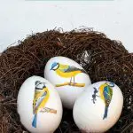 Blue tit egg decoupage