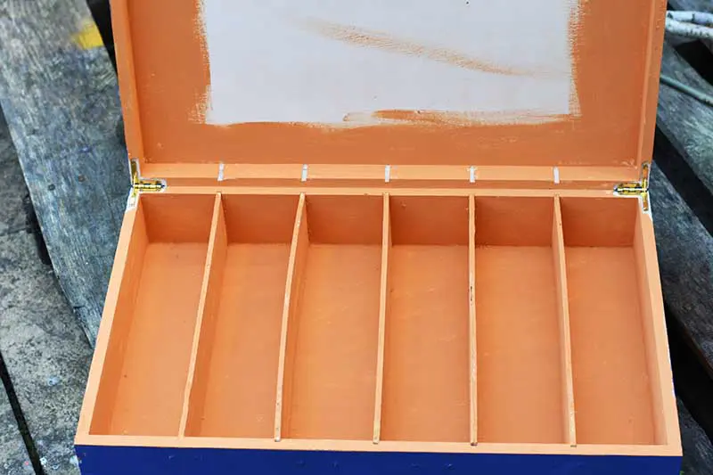 Painting inside of DIY Bathroom cabinet