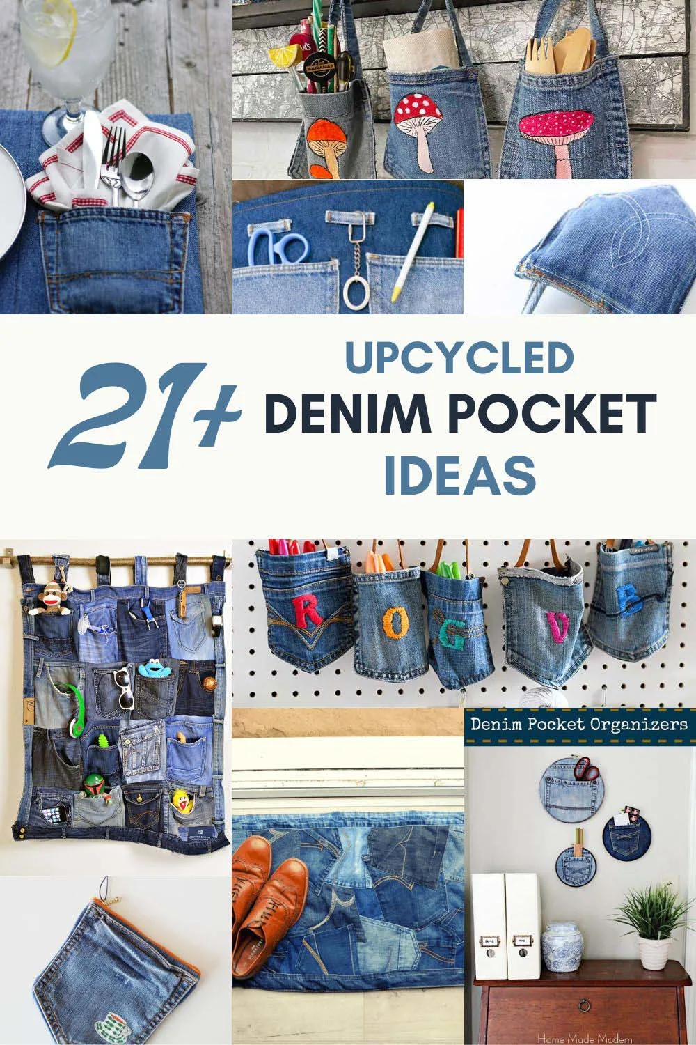 23 Best Jean Pocket Crafts; How To Repurpose Denim Pockets - Pillar Box Blue