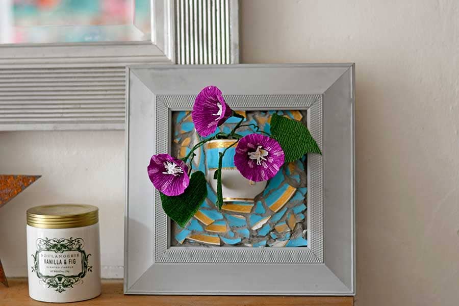 blue wall vase mantle