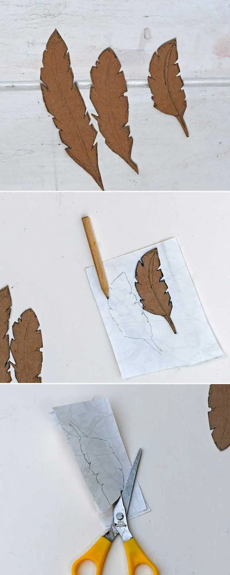 cutting out map feathers