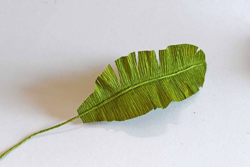 shaping the DIY tropical leaf 