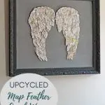 Map feather wall art