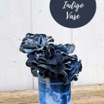 upcycled shibori indigo vase