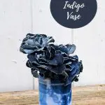 upcycled shibori indigo vase