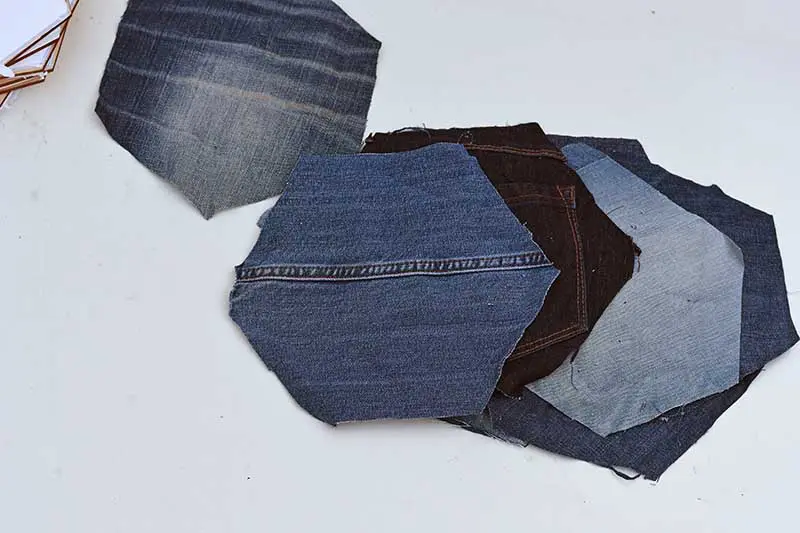 Denim hexagons for DIY fabric pin board