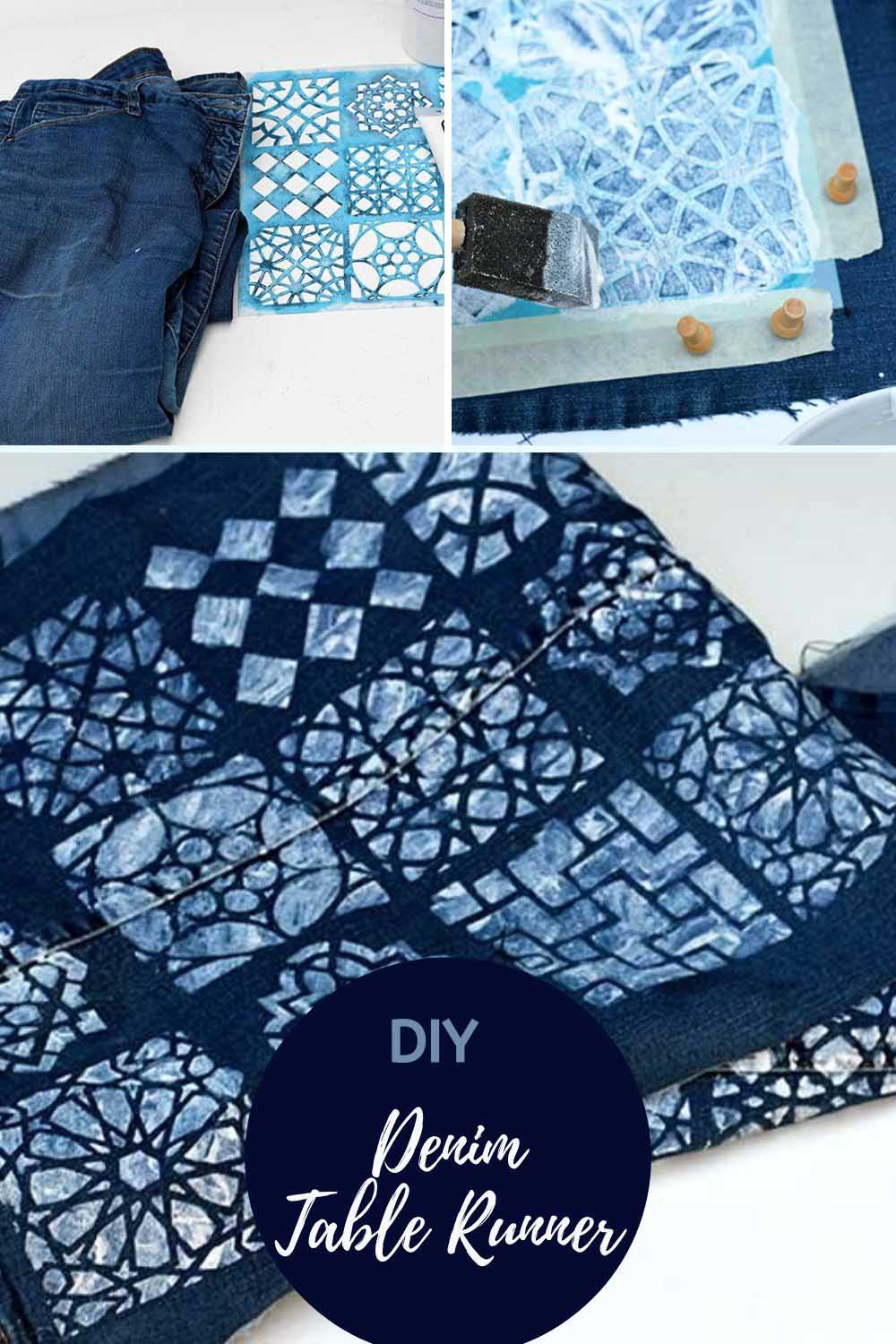 How To Make A Denim Table Runner The Easy Way Pillar Box Blue