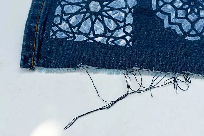 Fraying the edges of the denim
