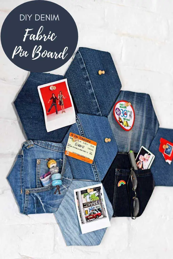 how to make a denim fabric bulletin board