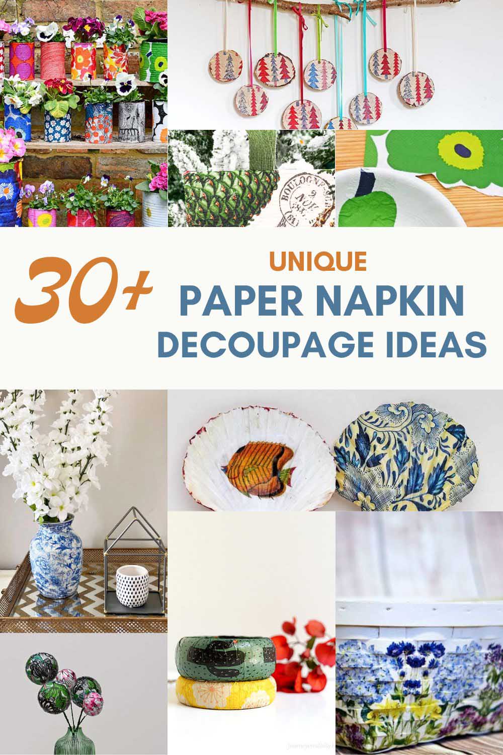 How To Do Paper Napkin Decoupage-All You Need To Know - Pillar Box Blue