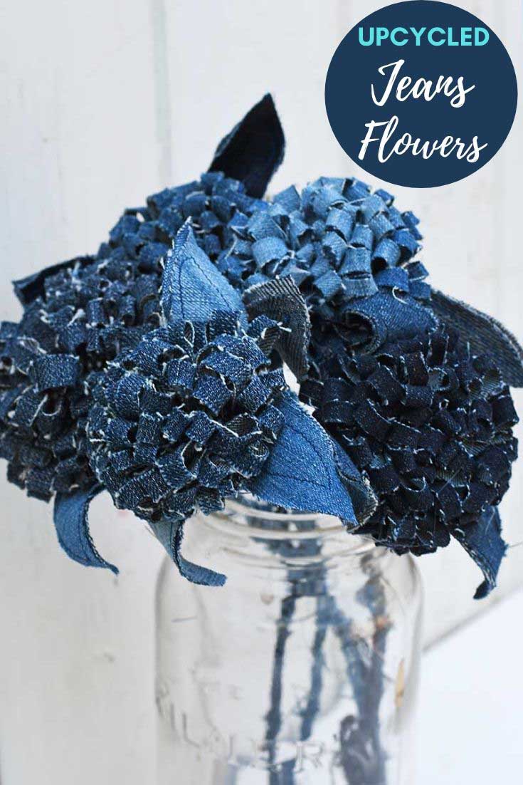 close up denim jeans flowers