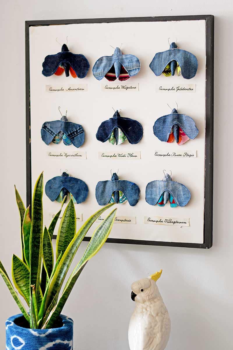 upcycled denim moths