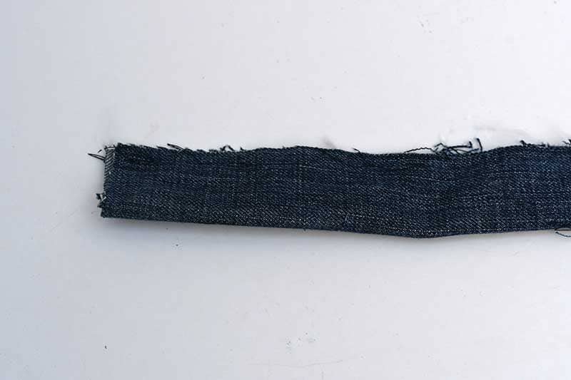 Denim strip fold in half