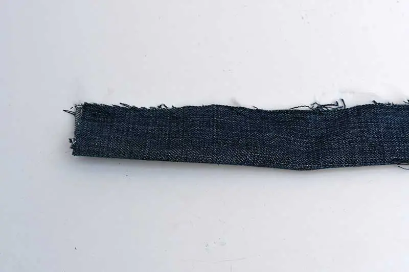 Denim strip fold in half