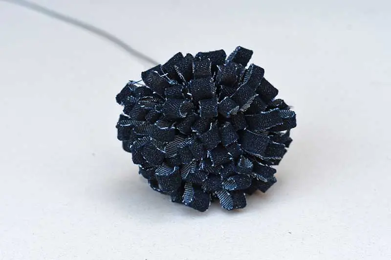 wrapped pom pom jean flowers