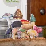 DIY fabric mushroom display