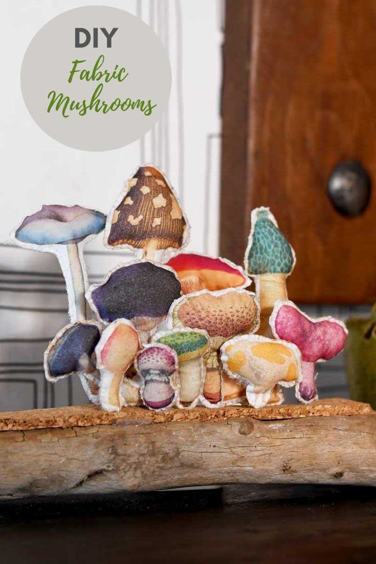 DIY fabric mushroom display