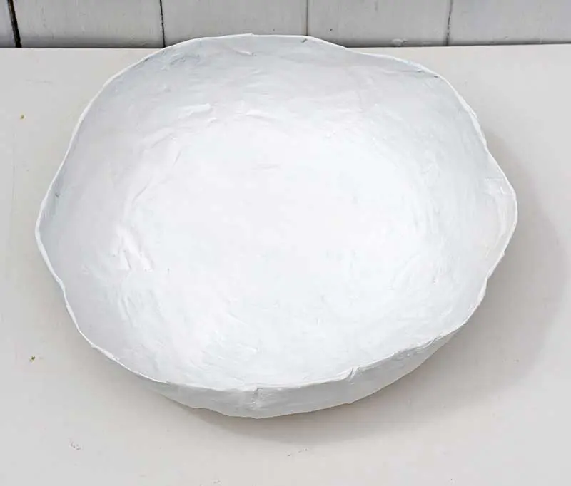 Gesso white painted bowl