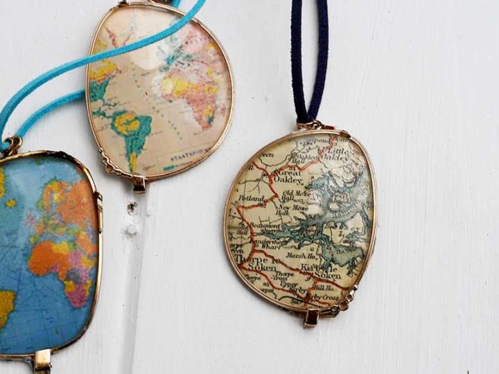 world map necklaces